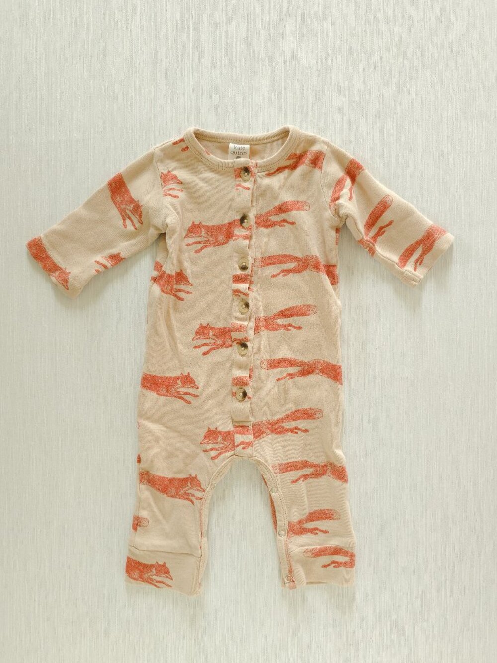 Kate Quinn Jumping Fox Jumpsuit 3-6 Months Baby Organic Cotton Interlock